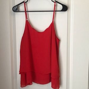 Red flowy tank top